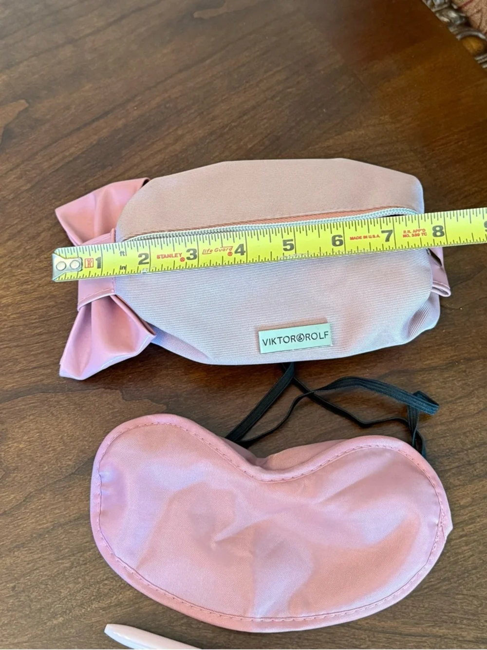 VIKTOR & ROLF Pink Travel Bag with Bow, Pen & Eye Mask from KLM